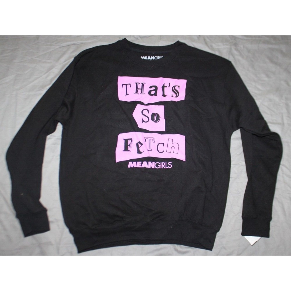 Women's Mean Girls That's So Fetch Graphic Sweatshirt Black Size M NWT